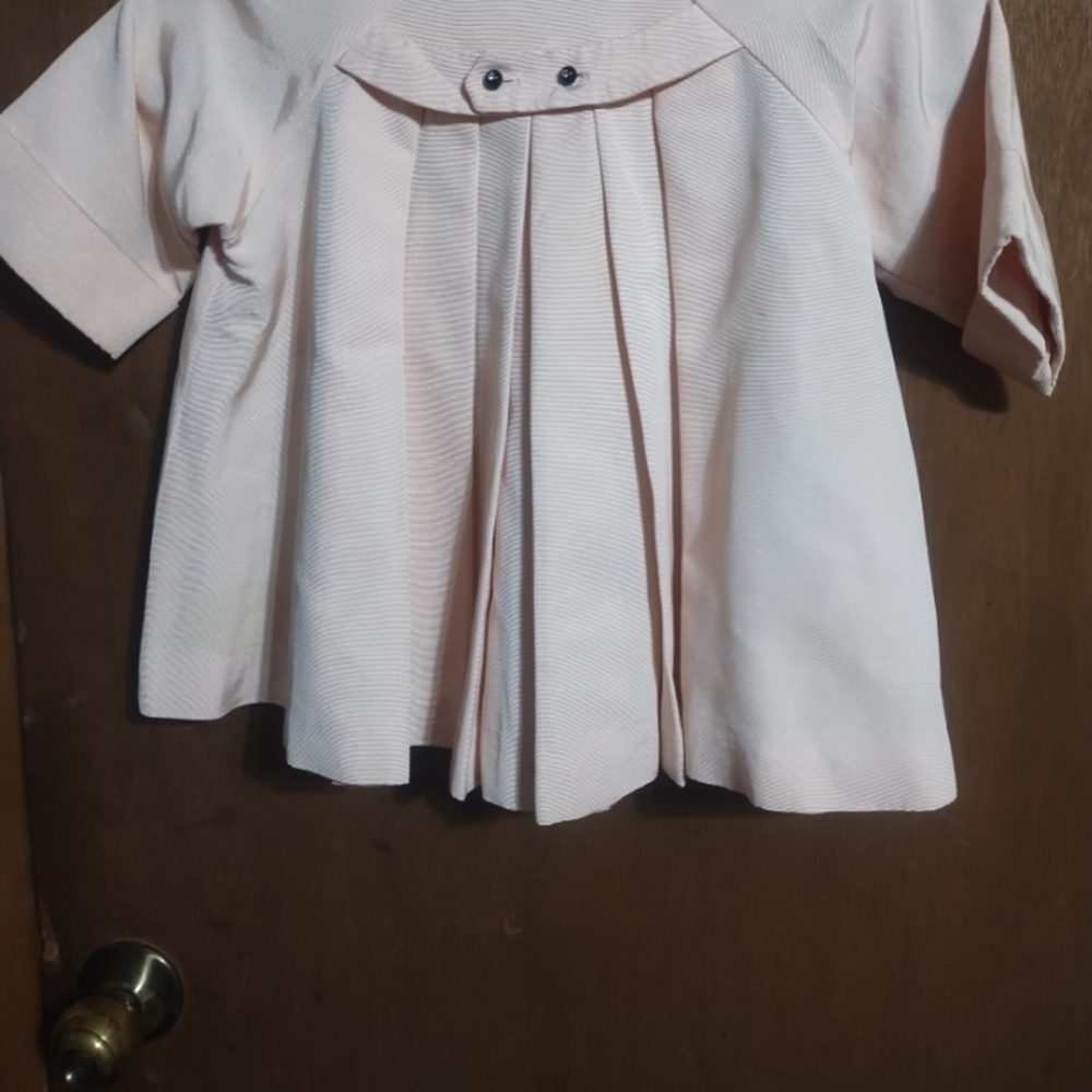 Kids Pink Pleated Coat